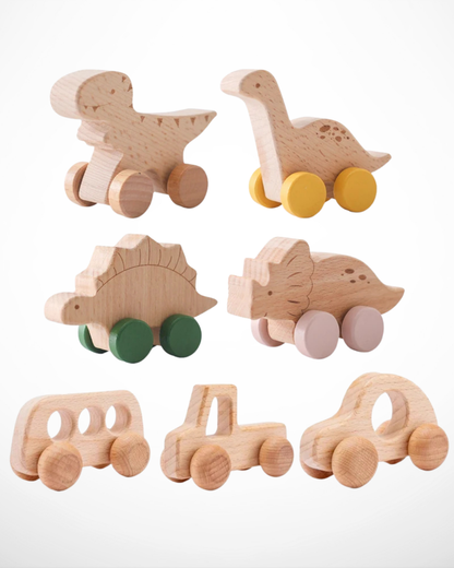 Wooden Push Car Set – Montessori Toy