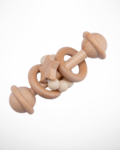 Wooden Baby Rattle Set – Natural Montessori Toys